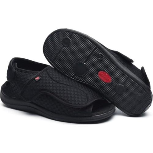 Summer Diabetes Widened Comfort Fingerless Fish Mouth Cool Cloth Puffy Fat Wide Deformed Feet Casual Shoes Driver Sandals