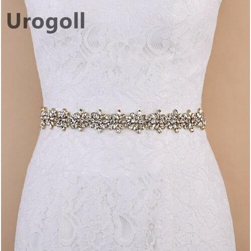 Trendy Women Belt Formal Crystal Rhinestone Belt Gold Wedding Belt Crystal And Rhinestone Bridal Sash Ribbon Belt For Girl Dress