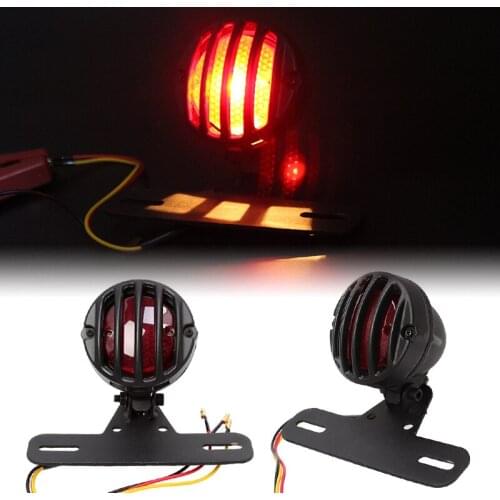 Motorcycle Universal Red 12V Adjustable Cafe Racer Style Stop Tail Light Brake Rear Lamp Taillight For Honda Yamaha Chopper