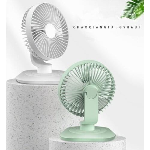 Student Desk Office Electric Fan USB Mini Air Conditioner Desk Silent Shaking Head Small Fans USB Charging