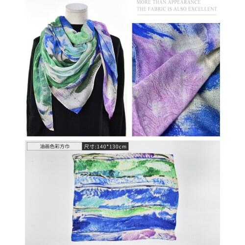 2021 Fashion Newest Ombre Pattern Cotton Viscose Printed Square Scarf Shawls Wraps Hijabs 10pcs/lot