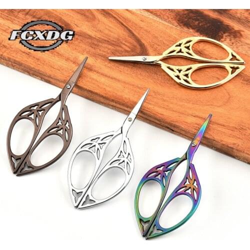 Leaf Shape Small Scissors for Fabric Office Gold Paper Scissors Sewing Thread Cutter Embroidery Sewing Supplies Craft Scissors