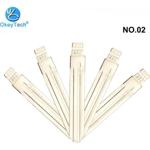 OkeyTech 10pcs/lot NO.02 KD Key Blade Metal Uncut Blank Blades Flip Car Keydiy #02 Blades for Toyota Camry Corolla Vios Scion