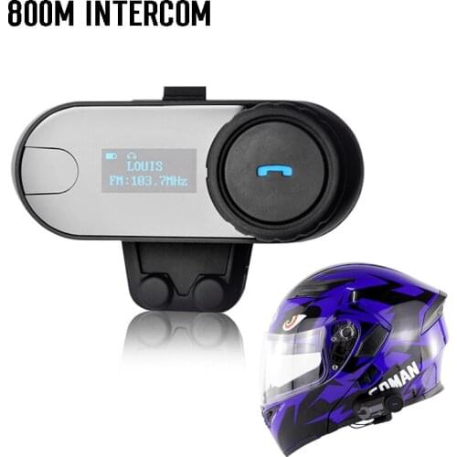 3 riders talking 2x Motorcycle BT bluetooth Interphone Headset LCD screen FM Radio 800M Walkie talkie T-COM bluetooth headsets