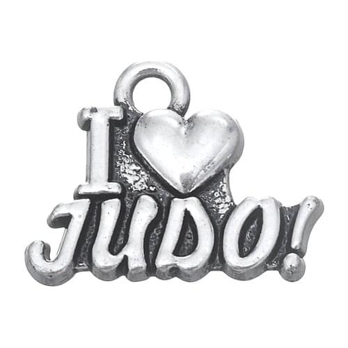 Zinc Alloy I Love Judo Word Charms