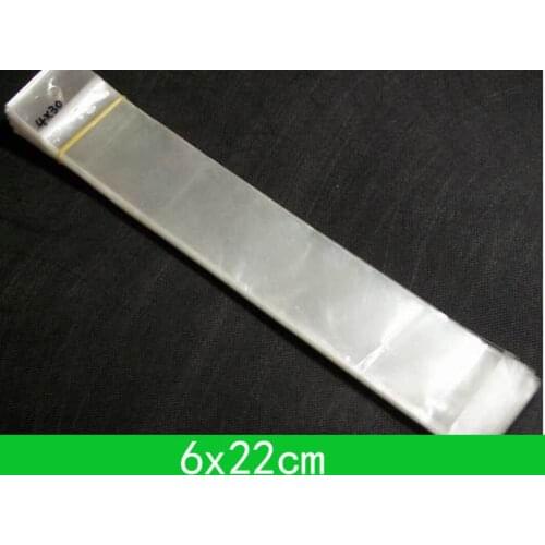 Hanging hole poly bags (6x22cm) with self-adhesive seal opp bag for wholesale 1000pcs/lot