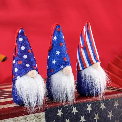 Christmas Home Pendant Gifts American Independence Day Faceless Santa Tulip Rudolph Doll Decoration For Ornaments Party Supplies