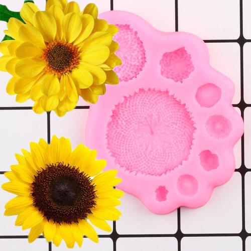 Daisy Sunflower Stamen Silicone Mold Fondant Mould Cake Decorating Tools Chocolate Gumpaste Mold Sugarcraft Candy Clay Moulds