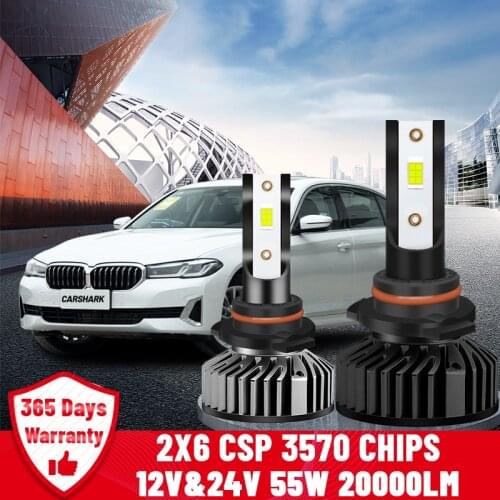 Carshark 9005 Hb3 Led Headlight Bulbs 4300K 6000K 8000K H8 H9 H11 H1 H4 H7 Auto Lamps 20000Lm Turbo Super 9006 Hb4 Car Fog Light