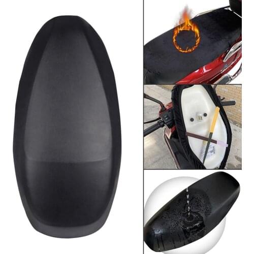 Motorcycle Seat Cover Waterproof Anti-Slip Rain Dust Protector Black Breathable Cushion Mat