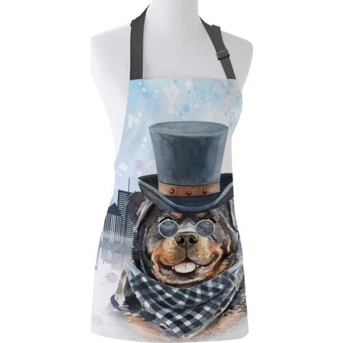 Funny Apron Vancouver City Building Dog Rottweiler Kitchen Aprons for Women Man Kids Home Cooking Baking Waist Bib Home Use