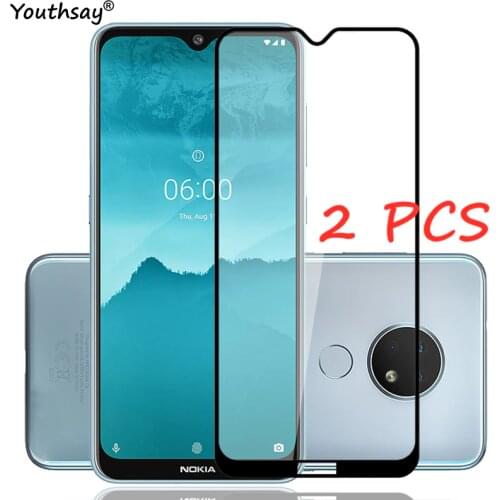2PCS For Nokia 6.2 Glass Screen Protector Full Glue Protective Film For Nokia 6.2 7.2 5.3 2.3 Tempered Glass for Nokia 6.2