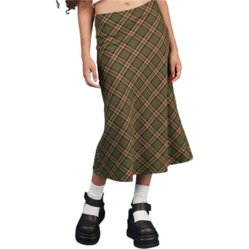 Xingqing Women Midi Skirt Harajuku Preppy Style Plaid Skirts Japanese School Uniforms Ladies Jupe Kawaii Skirt Saia Faldas