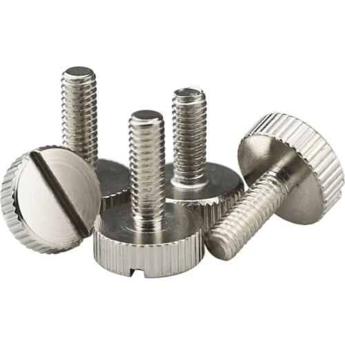 10Pcs M3 M4 Knurled Thumb Screw Slotted Hand Tighten Adjust Bolts Ni-Plated Carbon Steel