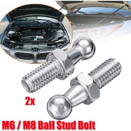2Pcs M6/M8 Ball Wheel Threaded Stud Bolts Welding 10mm Articulated Anchor Bolt Fasterners Nuts & Bolts Boot Bonnet Lift Support