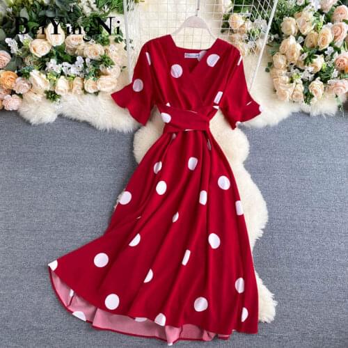 BEIYINGNI Summer Polka Dot Dresses