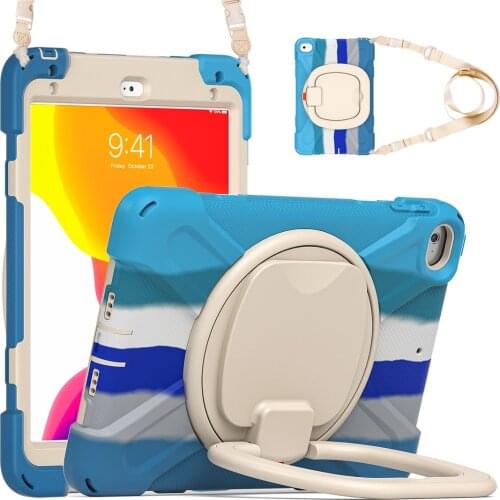 Tablet Case For iPad mini 4 5 7.9'' 2015 2019 360 Rotatable Kickstand with Hand Ring&Neck Strap protection Caver+Film+Pen