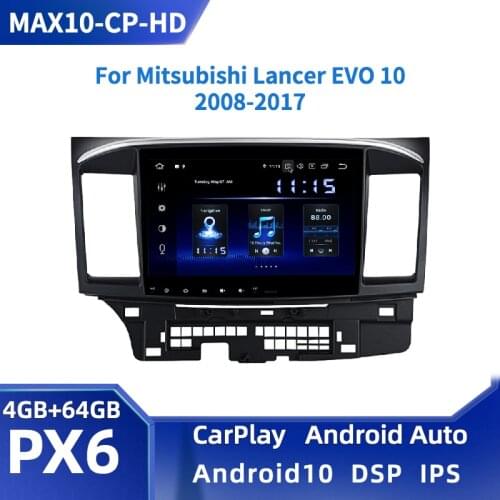 Dasaita 10.2" Android 10.0 Car Stereo for Mitsubishi EVO Lancer 2006-2014 Radio GPS Navi IPS screen TDA7850 DSP CarPlay 4GB+64GB