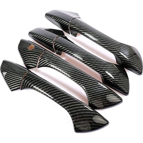 For Honda Accord 8 Gen 2008 2009 2010 2011 2012 2013 Carbon Fiber Printed Exterior Door Handle Cover Trim Moulding Frame Bezel