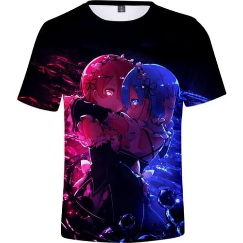Re ZERO Starting Life in Another World T Shirt Rem Ram kids men women fashion T-shirt Cosplay Tshirt anime T Shirts Tops Clothes