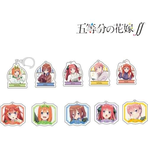Anime The Quintessential Quintuplets Nakano Miku Nino Ichika Cute Q Type Acrylic Keychain Toy Schoolbag Pendant Keyring Cosplay