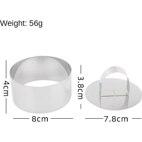 Stainless steel mousse ring with lid round cake mold DIY baking tools doughnut fondant mold mousse ring