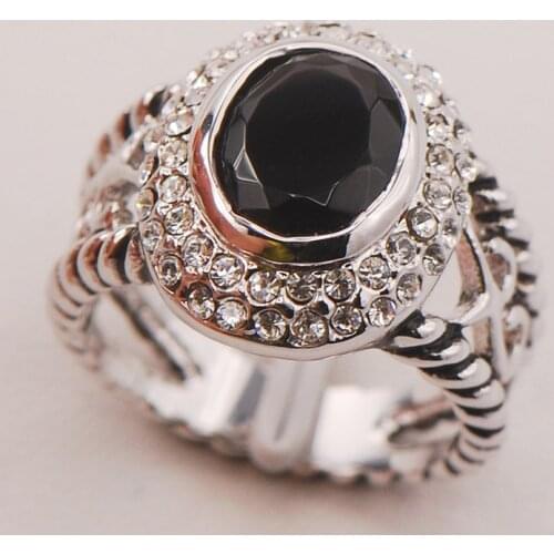Black Onyx Women 925 Sterling Silver Ring F795 Size 6 7 8 9 10