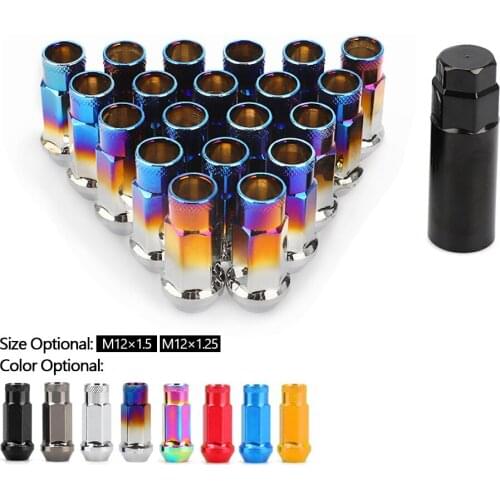 20Pcs M12x1.5 M12*1.25 Car Refit Open-End Wheel Nuts Lug For Chevrolet Subaru Hyundai Infiniti Acura KIA Suzuki Cadillac