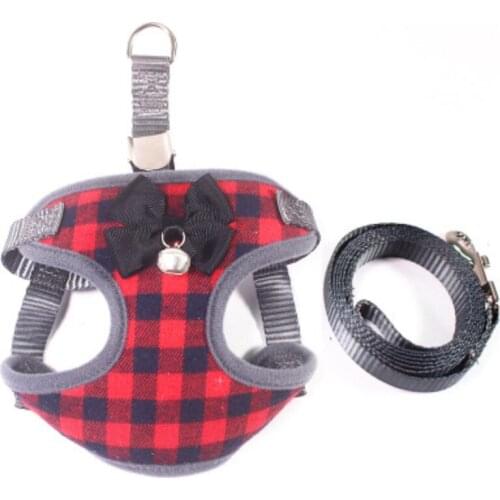 Fashion Small Dog Cat Harness and Leash Set with Bells Puppy Vest Chest Back Strap Dog Supplies