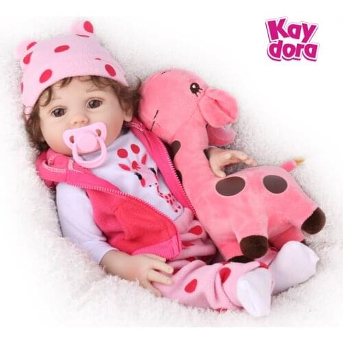 DOLL Reborn Baby 18 inch Full Vinyl Lifelike Bebe toys kids children Fake Infant Educational Bath Kids Playmate Babe Boneca