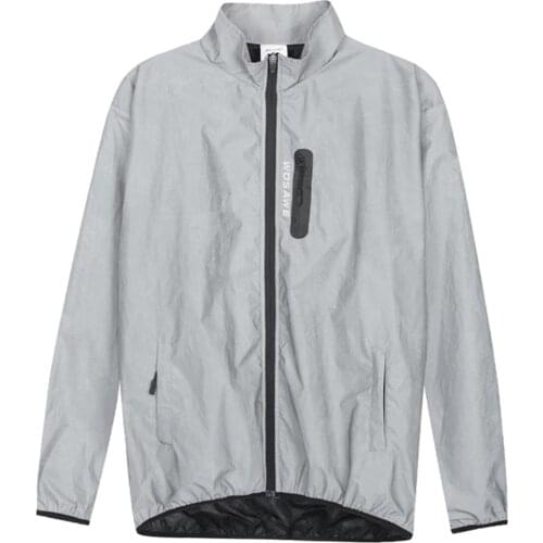 Men Cross Country Biking Full Reflective Night Running Rain & Warm Windswear Jacket Overcoat Long Sleeve Reflective Clothes