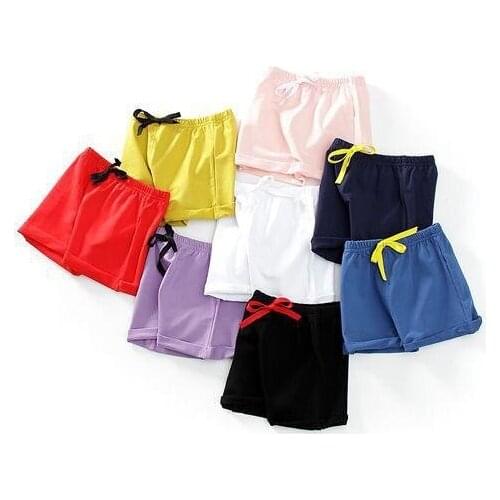 2021 New Summer Baby Clothes Kids Casual Shorts Soft Cotton Beach Trousers Baby Girl Pure Color Short Pants Childrens Wear