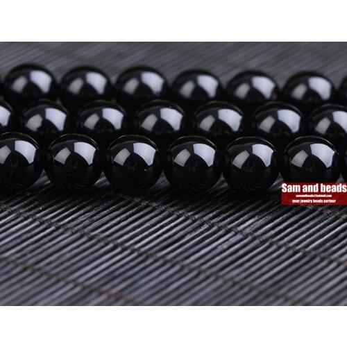 Wholesale Top Grade Natural Stone Black Tourmaline Beads For Jewelry Making DIY Bracelet Necklace 4/6/8/10/12mm Strand 15