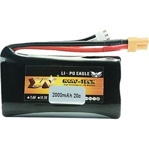 Original Rc Battery 2S 7.4V 2000mAh 20c Li-ion Battery for Huina 580550 583 582 RC Car Drone spare parts 18650 Battery XT30