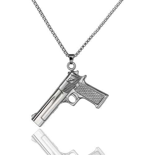 Retro Gun Pendant Necklace For women Punk Antique Weapon Alloy Beads Chains Jewelry Party Gifts