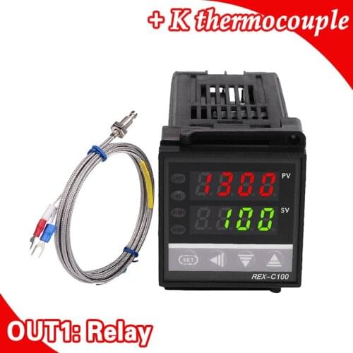 Relay Output REX-C100 Dual Digital RKC PID Temperature Controller with Sensor Thermocouple K