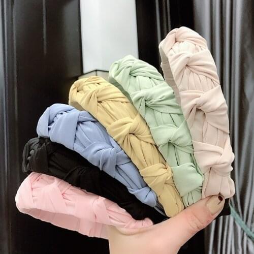 Chiffon Satin Bamboo knot Headband Hairband Turban Adult Hair Accessories