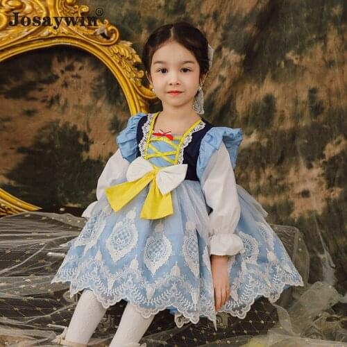 Cute Lolita Girl Dress for Kids Baby Toddler Party Wedding Dress Girl Ball Gown Vestidos Patchwork Birthday Princess Dresses