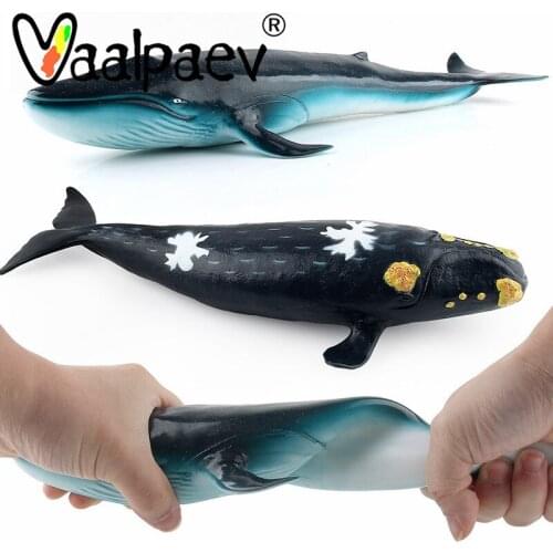 Sperms Whale Blue Whale Marine Life Sea Ocean Animals Shark Fish Simulation Squshy Action Figures Modle Collection Toy For Kid