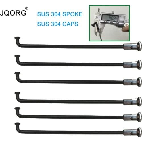 304 Stainless Steel Material 8G Diameter 4.02 mm Motorcycle Spokes Black Color J-bend 8K Spokes For Motocross Wheel Match CAPS