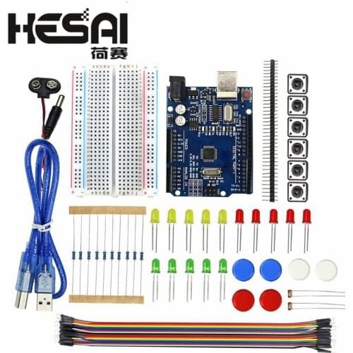 Starter Kit UNO R3 Mini Breadboard LED Jumper Wire Button for Compatile with UNO R3