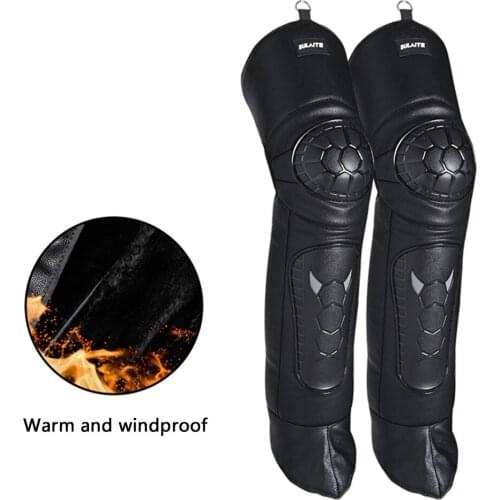 SULAITE GT-1203 Motorcycle Winter Knee Pad PU Leather Windproof Waterproof Thermal Kneepad Leg Protector Motorbike Scooter New