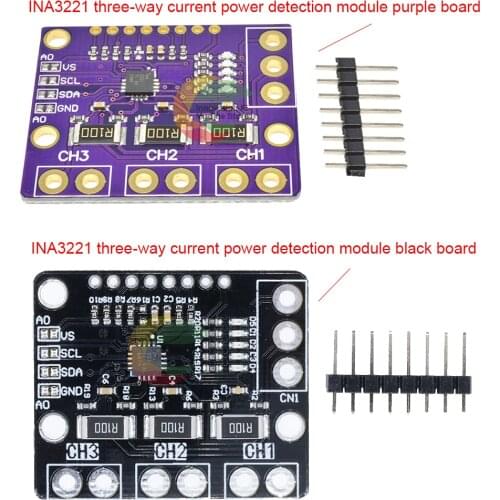 Ziqqucu INA3221 Triple-Channel Shunt Current Power Supply Voltage Monitor Sensor Board IIC SMBUS Interface Output Replace INA219