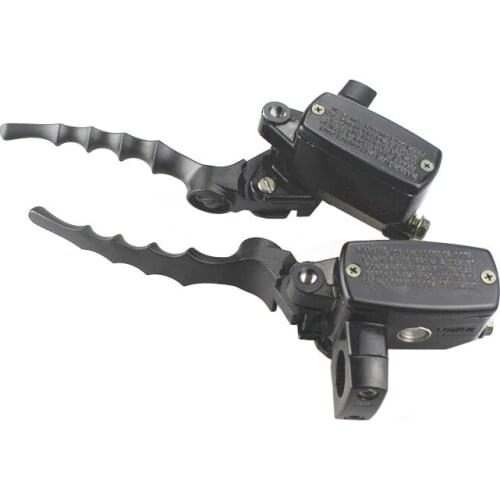 Universal Black 7/8" 22mm Skull Brake Pump Master Cylinder Clutch Levers Hydrauli Sport Bike Cruiser Bobber Chopper Touring