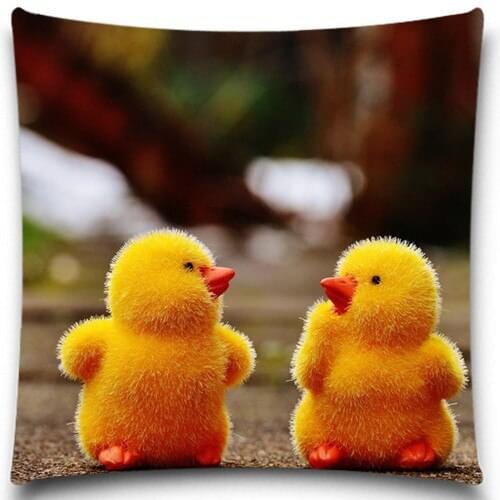Yellow duck Customized Parrot dove Birds Custom cotton polyester square Pillows Case 9 Styles Geometry Baby Sofa Decoration Gift