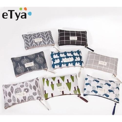 Women Plaid Makeup Bag Small Cosmetic Bag Cosmetics Organizer Zipper Make Up Pencil Case Purse Toiletry Bag Pouch Handbag