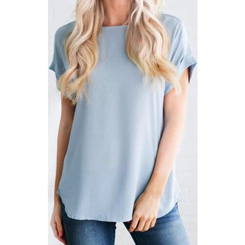 Fashion 2019 new hot sale Women Ladies Bohemian Chiffon Basic Tops Short Sleeve Clothes Casual Match Femme elegant Blouse