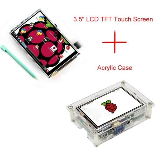 Original 3.5" LCD TFT Touch Screen Display for Raspberry Pi 3 Model B+/ Raspberry Pi 3 Board + Acrylic Case +Stylus