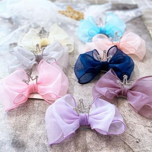 10pcs/lot Three-Dimensional Organza Hair Bows Hair Accessories For Girls Sweet Princess Hair Clips Flower Crown Hair Ornaments
