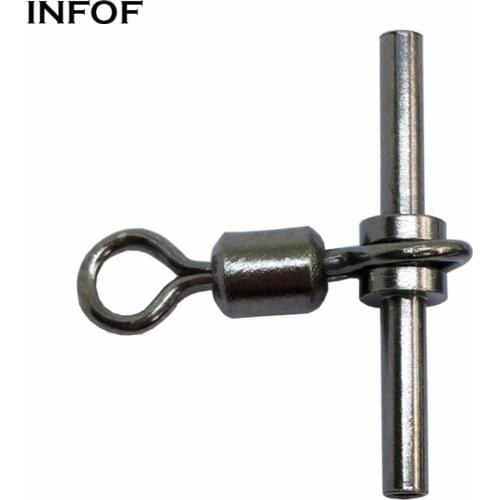 INFOF 100 pieces/lot Fishing Swivels Sleeves Cross-line Brass Head and Tuoe Rolling Swivels Fishing Accessories Pesca Emerillon